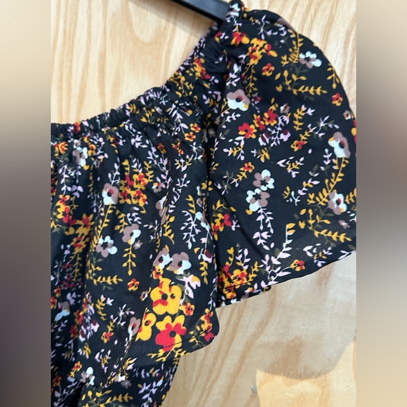 - Black multicoloured Bardot summer dress size 14 newlook new summer holid… - Picture 5 of 11